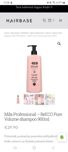 Mila Professional - BeECO Pure Volume shampoo 900ml photo review